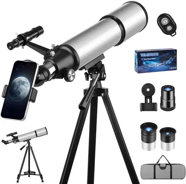 Main image of 90mm Aperture 600mm Telescopes for Adults,Portable High Powered Refractor Telescopes with 2 Eyepieces,Travel Telescope with Carry Bag,Phone Adapter, Astronomy Beginners Gift