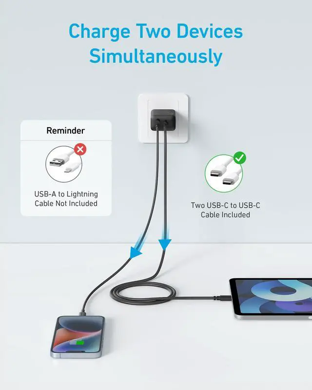 Alt view image 4 of 6 - 2-Pack USB C Charger and Nano Power Bank
