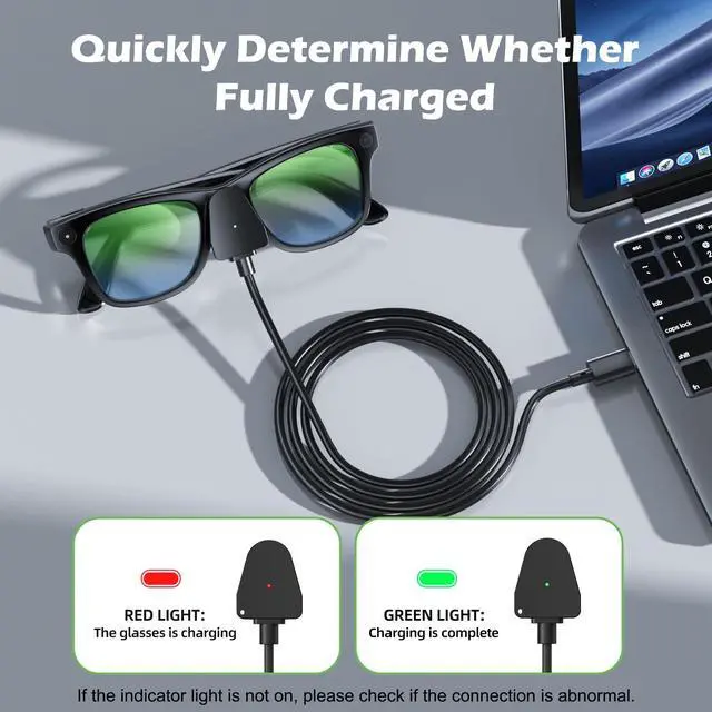 Alt view image 3 of 6 - Charging Adapter Cable Compatible with Ray-Ban Oakley Meta AI Smart Glasses(Gen 1&2),Portable Charger USB C Port for Wayfarer,Skyler,Headliner and HSTN Meta Accessories(2 Pcs)
