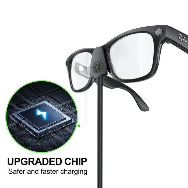 Alt view image 4 of 6 - Charging Adapter Cable Compatible with Ray-Ban Oakley Meta AI Smart Glasses(Gen 1&2),Portable Charger USB C Port for Wayfarer,Skyler,Headliner and HSTN Meta Accessories(2 Pcs)