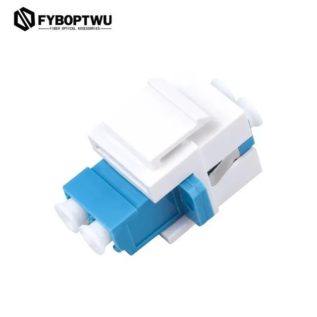 Alt view image 2 of 6 - LC-LC Duplex UPC Keystone Fiber Adapter, 10pcs | LC Duplex UPC OS2 keystone couplers, Singlemode, for fiber wall plates and patch panels. Low insertion loss, snap-in design
