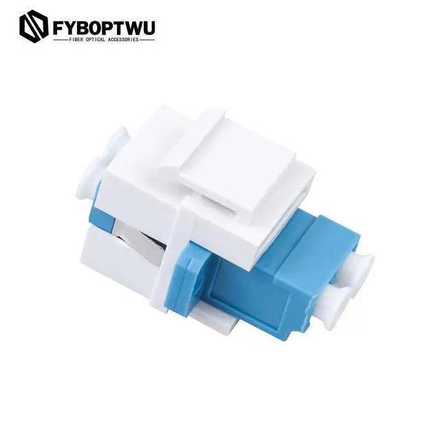 Alt view image 4 of 6 - LC-LC Duplex UPC Keystone Fiber Adapter, 10pcs | LC Duplex UPC OS2 keystone couplers, Singlemode, for fiber wall plates and patch panels. Low insertion loss, snap-in design