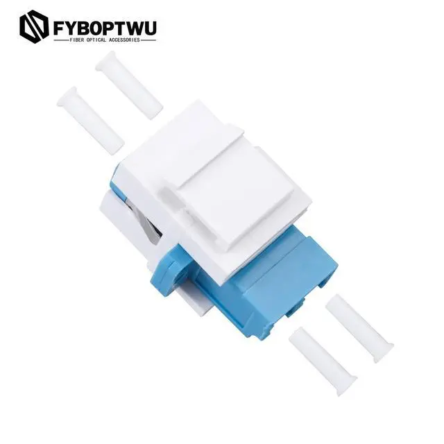 Alt view image 6 of 6 - LC-LC Duplex UPC Keystone Fiber Adapter, 10pcs | LC Duplex UPC OS2 keystone couplers, Singlemode, for fiber wall plates and patch panels. Low insertion loss, snap-in design
