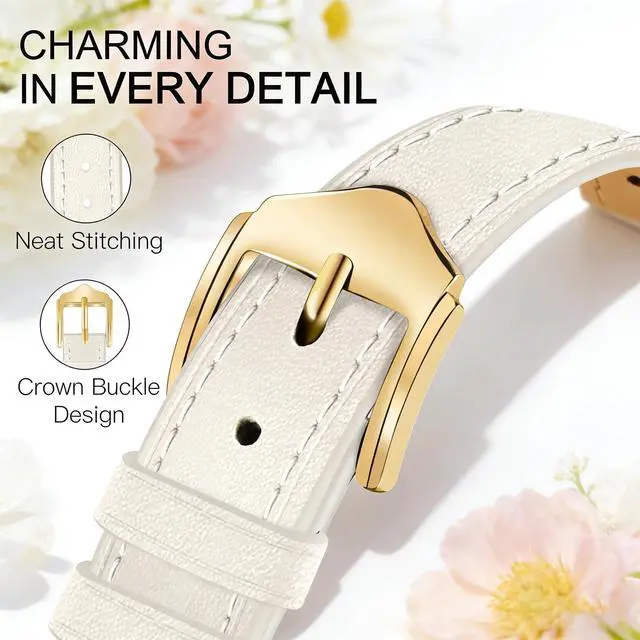 Alt view image 5 of 6 - Slim Leather Bands Compatible with Garmin Lily 2 | Leather with Charms, Feminine,Design,for Garmin Lily 2 Watch Band