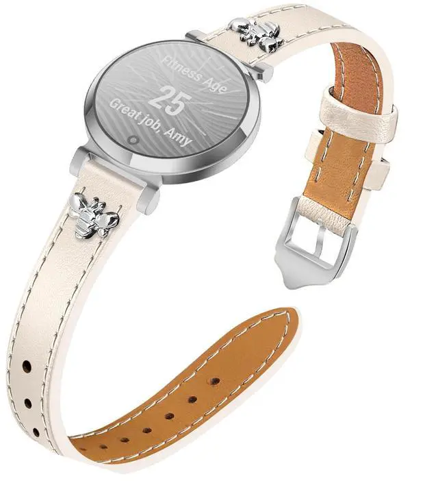 Main image of Slim Leather Bands Compatible with Garmin Lily 2 | Leather with Charms, Feminine,Design,for Garmin Lily 2 Watch Band