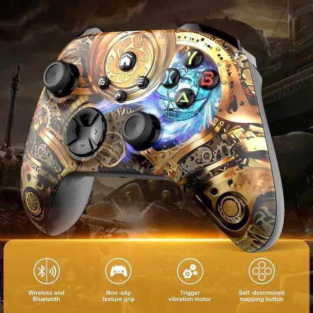 Alt view image 6 of 6 - Wireless Controller for Xbox Series X|S, Xbox One & PC, Bluetooth, 4 Vibration Motors, Turbo, Macro, 3.5mm Headphone Jack Steampunk - Upgrading with a PC Before Connecting to X-Box