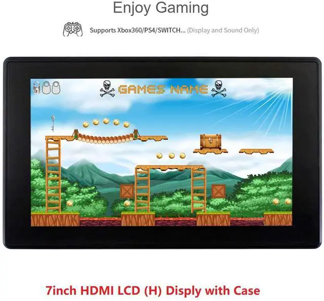 Alt view image 5 of 6 - 7inch HDMI LCD with Case for Raspberry Pi Capacitive Touchscreen 1024×600 IPS Display Screen Monitor Compatible with Raspberry Pi 4B/3B+/3B/Zero/Jetson Nano Support Windows 10/8.1/8/7
