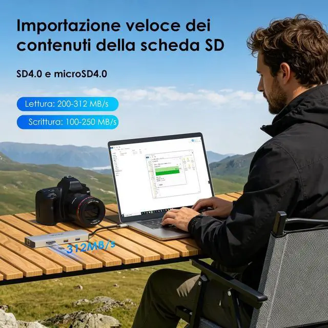 Alt view image 5 of 6 - Laptop Docking Station, Docking Station Dual HDMI | Dual 4K@60Hz, 125W PD IN, 2.5G Ethernet, 2×USB-A 10Gbps, SD 4.0 312MB/s, Compatible with Windows ONLY