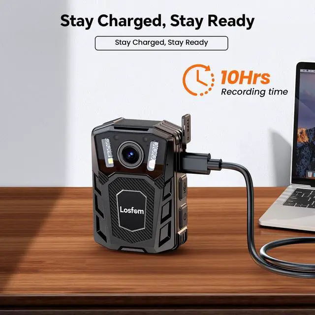 Alt view image 2 of 6 - Video Body Camera with Audio: WD1 2100mAh Battery with 10Hrs Recording, Affordable Body Camera with Night Vision, for Law Enforcement, Delivery, Security Patrols, and Outdoor Monitoring (256GB)