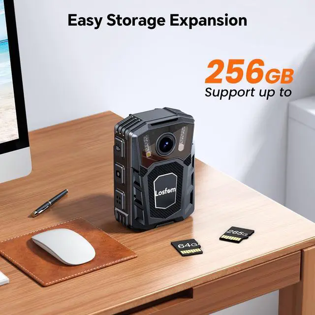 Alt view image 4 of 6 - Video Body Camera with Audio: WD1 2100mAh Battery with 10Hrs Recording, Affordable Body Camera with Night Vision, for Law Enforcement, Delivery, Security Patrols, and Outdoor Monitoring (256GB)