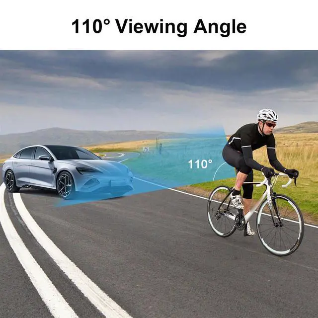 Alt view image 6 of 6 - Bike Rear View Camera System, 5 Inch 1080P HD Monitor with 110 Degree Wide Angle and Night Vision, for Mountain Road Bikes Scooters (Large Square Rear View Camera)
