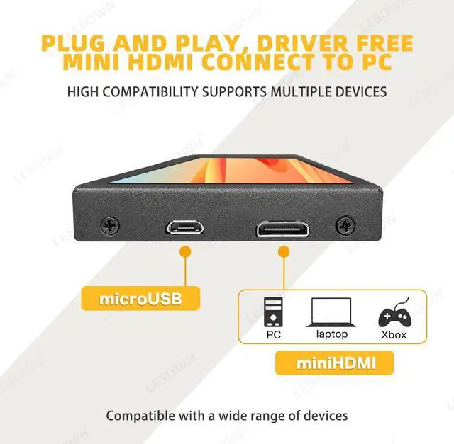 Alt view image 3 of 6 - 8.8 inch Monitor PC Case Temperature Display mini Ultra Wide Secondary Screen Long Stretched Bar Display AIDA64 PC Sensor Panel 1920x480 Small Temp Monitor for RPi CPU Monitoring