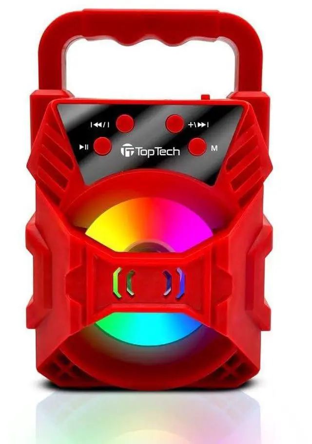 Main image of Audio Blade-4 400W Bluetooth Speaker, Portable 3-Inch Wireless Speaker with LED Lights, TWS Functionality, Karaoke Mode, 6-Hour Rechargeable Battery, USB Drive, TF Card, AUX, FM Radio, Red