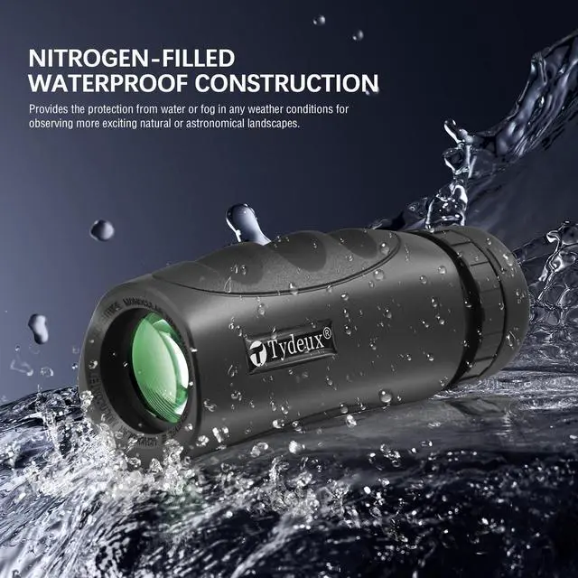 Alt view image 6 of 6 - 8x25 Waterproof Compact Monocular | High Definition Wide View, Telescope Monoculars, Comes with Cleaning Cloth, Case & Neck Strap, Black