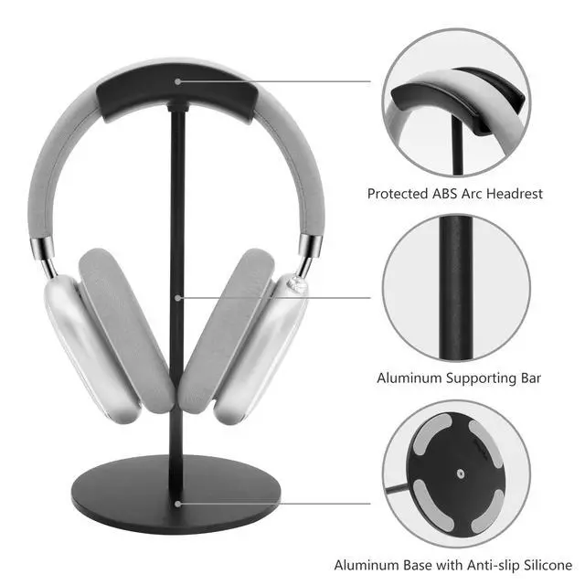 Alt view image 5 of 6 - Headphone Stand,Metal Headset Holder for Space-Saving and Display