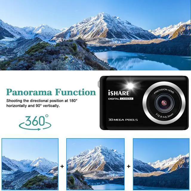 Alt view image 4 of 6 - Digital Camera 30MP FHD 1080P Point and Shoot Camera with 2.8" LCD 18X Digital Zoom, Compact Rechargeable Kids Camera for Teens Students Seniors Vlogging (Black)