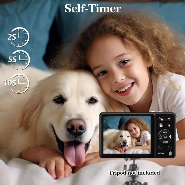 Alt view image 5 of 6 - Digital Camera 30MP FHD 1080P Point and Shoot Camera with 2.8" LCD 18X Digital Zoom, Compact Rechargeable Kids Camera for Teens Students Seniors Vlogging (Black)