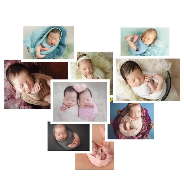 Alt view image 4 of 6 - Newborn Photography Stretch Swaddle Wrap (Green) | Boy Girl Baby Photo Props Long Wrap For Newborn Pictures, Baby Photography Props