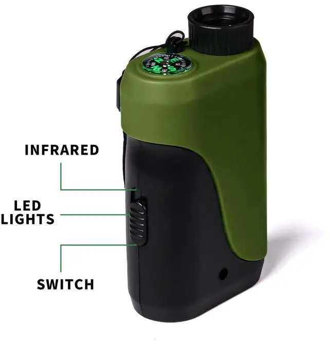 Alt view image 2 of 6 - Compact Monocular for Kids with Compass,LED Signal Light, Telescope, Infrared Rays., Smaller Size Easier to Carry Around for Bird Watching Hunting Camping Hiking Sport Game Concerts