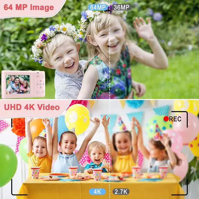 Alt view image 2 of 6 - Digital Camera FHD 1080P Digital Point and Shoot Camera with 18X Zoom Anti Shake, 48MP Compact Small Vlogging Camera for Boys Girls Kids Teens Adult Beginner