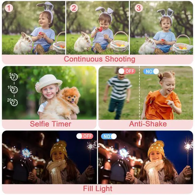 Alt view image 5 of 6 - Digital Camera FHD 1080P Digital Point and Shoot Camera with 18X Zoom Anti Shake, 48MP Compact Small Vlogging Camera for Boys Girls Kids Teens Adult Beginner