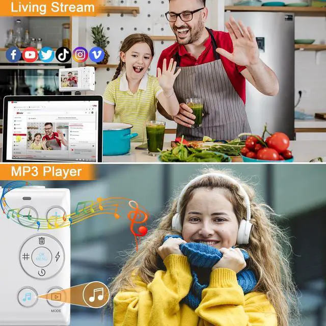 Alt view image 4 of 6 - Digital Camera Autofocus Digital Point and Shoot Camera with 18X Zoom 4K Vlogging Camera with 32GB Card, 64MP Portable Compact Camera for Teens Adult Beginner Anti-Shake