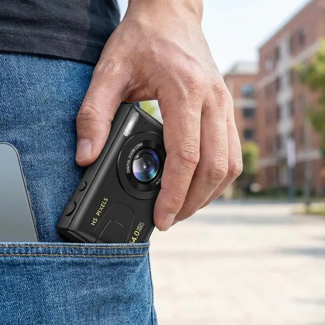 Alt view image 2 of 6 - Digital Camera, 4K 64MP Digital Point and Shoot Camera with 18X Zoom Compact Vlogging Camera for Teens, Adults Boys Girls Kids Anti Shake, Auto Focus, 32GB Card