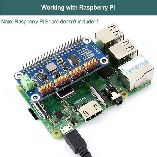 Alt view image 6 of 6 - PWM Servo Motor Driver 16 Channel PWM Outputs 12 Bit Resolution | I2C Controlled, Compatible with Raspberry Pi 5 4 3B+ 3B Zero/Zero W/Zero WH and Jetson Nano