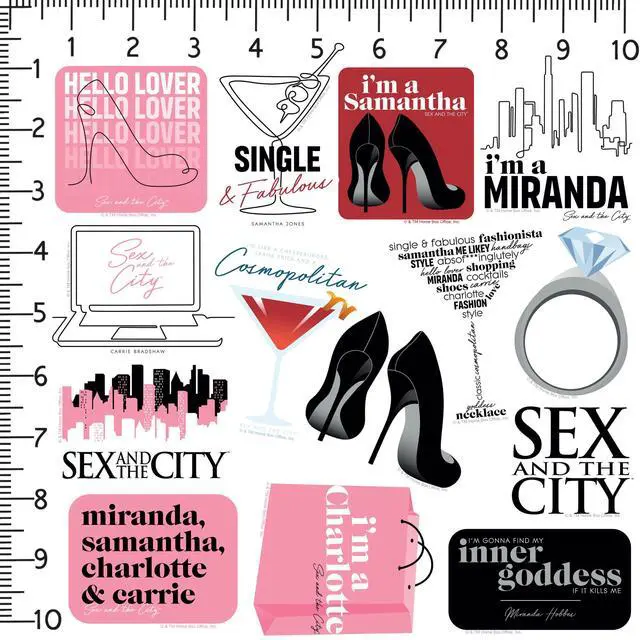 Alt view image 2 of 6 - Sex and The City 50 Vinyl Stickers Waterproof Die-Cut Decals Laptop Car