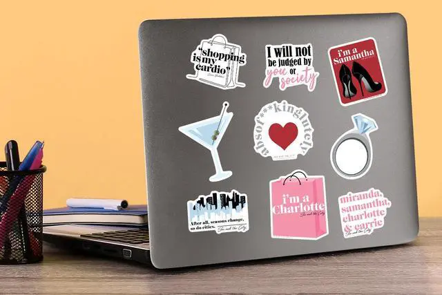 Alt view image 5 of 6 - Sex and The City 50 Vinyl Stickers Waterproof Die-Cut Decals Laptop Car