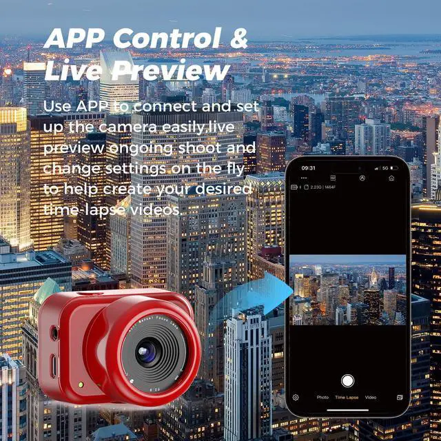 Alt view image 2 of 5 - 1080P Time Lapse Camera Macro Focus Wi-Fi App Control 16GB Card | Timelapse Video Camera for Indoor Weather Plant Growth FHD APP Control Remote Access Live Preview Flexible Schedule