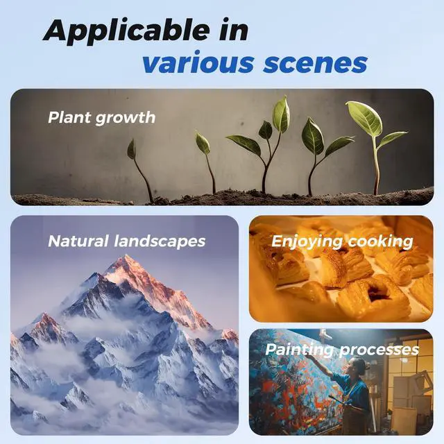 Alt view image 3 of 5 - 1080P Time Lapse Camera Macro Focus Wi-Fi App Control 16GB Card | Timelapse Video Camera for Indoor Weather Plant Growth FHD APP Control Remote Access Live Preview Flexible Schedule