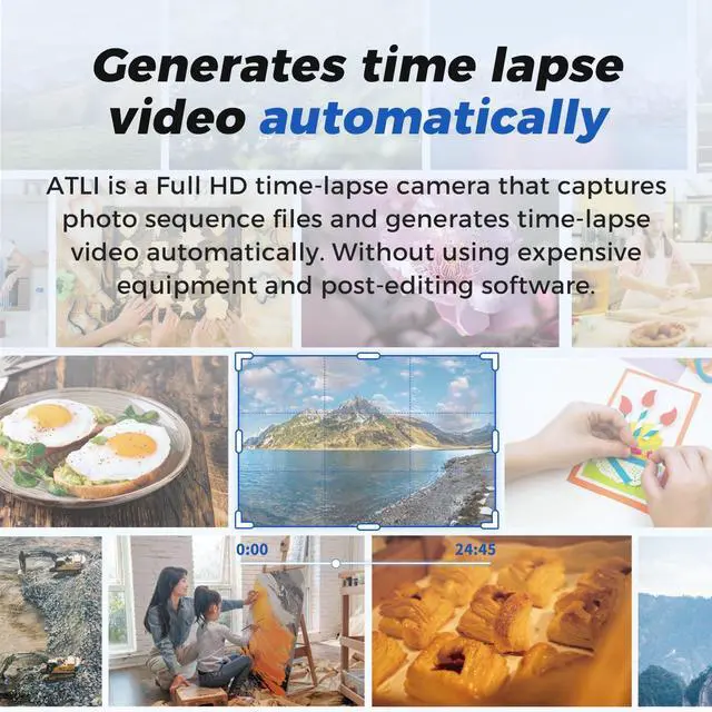 Alt view image 5 of 5 - 1080P Time Lapse Camera Macro Focus Wi-Fi App Control 16GB Card | Timelapse Video Camera for Indoor Weather Plant Growth FHD APP Control Remote Access Live Preview Flexible Schedule
