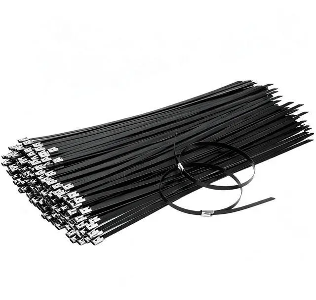 Main image of 300PCS 11.8" Black 304 Metal Zip Ties,200LB Self-Locking Cable Ties | Heavy Duty & UV Resistant, Self-Locking Design for Fencing, Exhaust Wrap, Farm Pipes, Automotive Applications