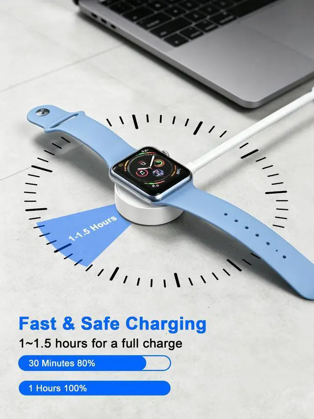 Alt view image 3 of 6 - Apple Watch Charger Fast Charging, 6ft USB C Magnetic iWatch Charger Cable | 20W USB C Charger Block with iWatch Portable Wireless Fast Charging Cord for iWatch Series 11/10/9/Ultra/8/7/SE/SE2/6/5/4/3
