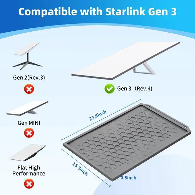 Alt view image 2 of 6 - Starlink Gen 3 Protective Cover Case, Silicone Starlink Gen 3 Protective Case for Satellite Dish, All Weather Protection, Hailproof, Waterproof and Impact Resistant to Rocks and Sand, Grey