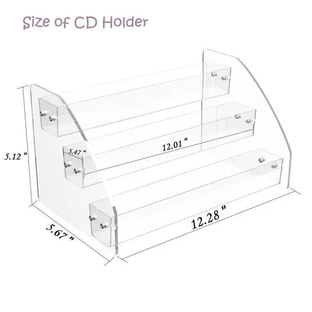 Alt view image 2 of 6 - 2 Pack 3Tier Clear Acrylic CD Organizers, Display Rack Holds up to 36 Standard DVD Cases for Media Storage and Organization