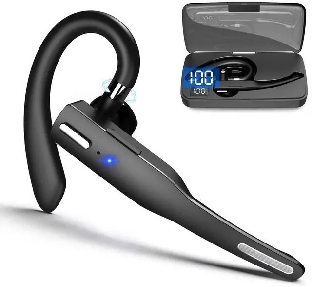 Main image of Business Wireless Headset with Mic for Work IPX7 Waterproof 50H Battery (8H+Case) Bluetooth 5.3 Earpiece PC-Ready for Driving & Office