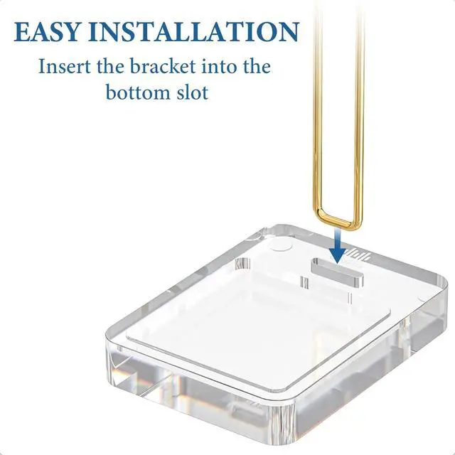 Alt view image 4 of 6 - Headphone Stand for Desk, Clear Acrylic Headset Stand with Gold Metal Accent, Gaming Headphone Holder, Universal Desktop Display Stand for Over-Ear Headphones