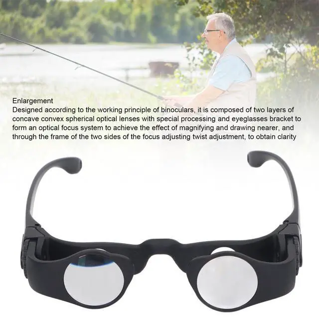 Alt view image 3 of 6 - 8X Binocular Glasses, Handsfree Fishing Binoculars Portable Fishing Glasses for Bird Watching Sports Concerts Theater