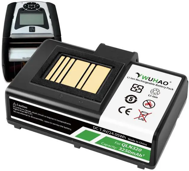 Main image of ZQ520 Battery Upgraded for Zebra ZQ620 ZQ510 ZQ520 ZQ521 QLN320 QLN220 QLn220HC ZR628 ZR638 ZR658 ZR668 ZQ610 ZQ500 ZQ510 QLn320HC Printer Battery P1051378 7.4V