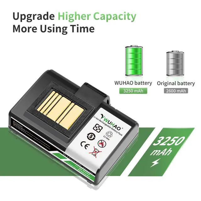Alt view image 2 of 6 - ZQ520 Battery Upgraded for Zebra ZQ620 ZQ510 ZQ520 ZQ521 QLN320 QLN220 QLn220HC ZR628 ZR638 ZR658 ZR668 ZQ610 ZQ500 ZQ510 QLn320HC Printer Battery P1051378 7.4V