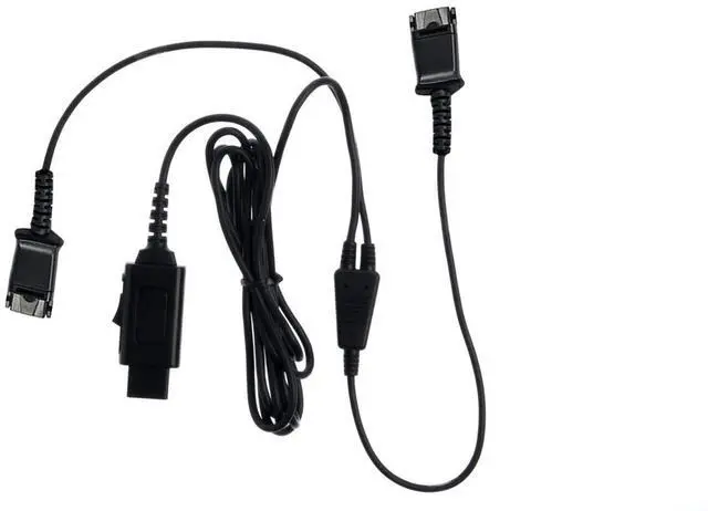 Main image of Training Headphones Adapter Y Cable Cord with Switch Mute | For Agents & Supervisors, Durable, Quick Disconnect, Headphone Y Splitter Phone Cord, Exclusive PLX QD Compatibility