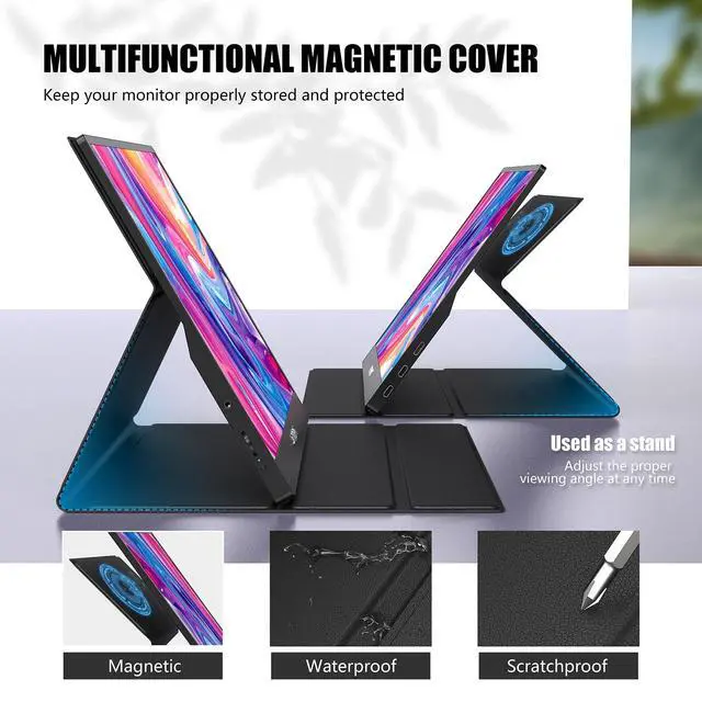 Alt view image 4 of 6 - Laptop Screen Extender, 15.6" IPS FHD 1080P Laptop Monitor Extender USBC HDMI Dual Speakers Portable Monitor for PC/Mac/Phone/PS5/PS4/Xbox/Switch, HDR Gaming Monitor with Cover Stand