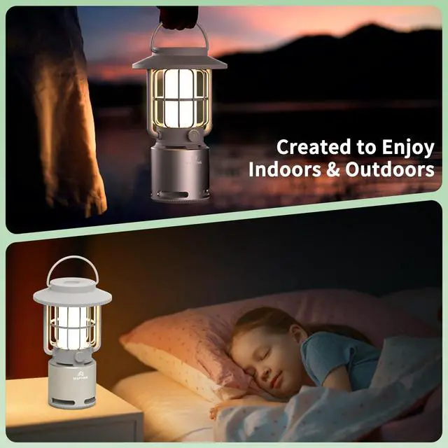 Alt view image 4 of 6 - Portable Bluetooth Outdoor Speaker with Lights(1 Pack | Long Working Hours, Multi-Sync,LED Flame,IP65 Waterproof for Outdoor Patio Outside Porch