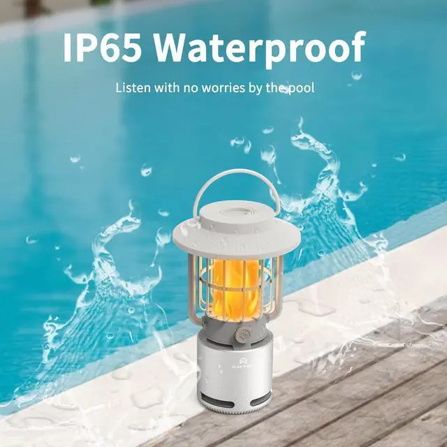Alt view image 5 of 6 - Portable Bluetooth Outdoor Speaker with Lights(1 Pack | Long Working Hours, Multi-Sync,LED Flame,IP65 Waterproof for Outdoor Patio Outside Porch
