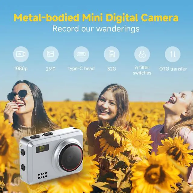 Alt view image 2 of 6 - Mini Keychain Camera Digital with 32G Card, Upgraded Metal Case, 1080P Camcorder 0.96 HD Display, Pocket Tiny Camera Gadget for Teens, Kids, Adult Beginners Travel, Vlog & Birthday Party Gifts
