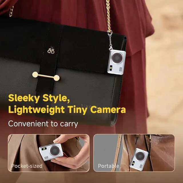 Alt view image 5 of 6 - Mini Keychain Camera Digital with 32G Card, Upgraded Metal Case, 1080P Camcorder 0.96 HD Display, Pocket Tiny Camera Gadget for Teens, Kids, Adult Beginners Travel, Vlog & Birthday Party Gifts