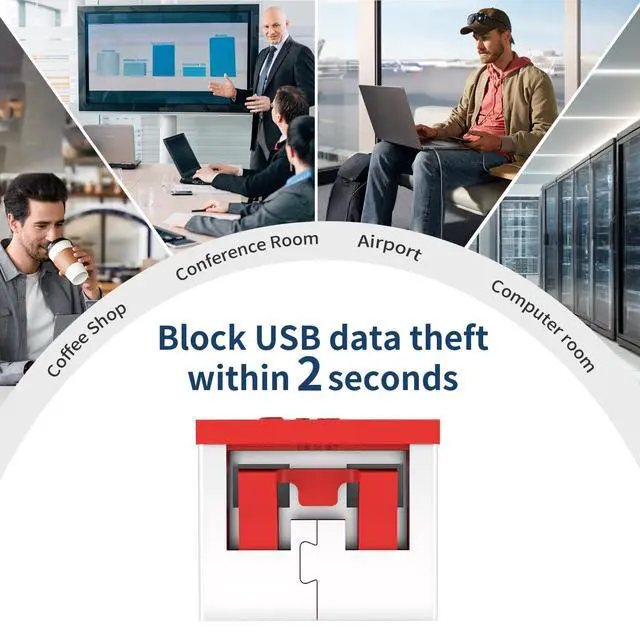 Alt view image 4 of 6 - 12PCS USB Metal Port Lock Blocker with 1 Key - Secure USB-A Port Protector for PC/Laptop, Anti-Theft Data Security Lock, Dust & Moisture Proof Cover, Removable Type-A Connector Red