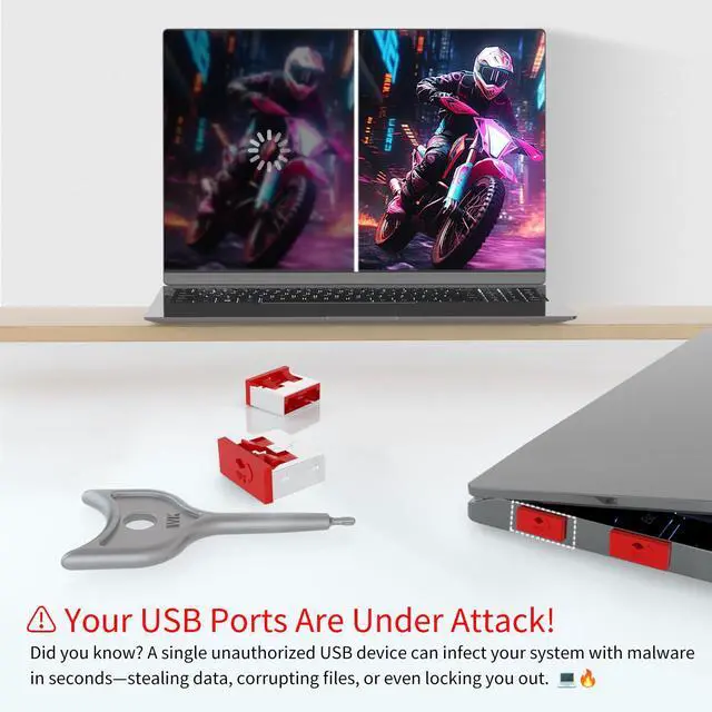 Alt view image 5 of 6 - 12PCS USB Metal Port Lock Blocker with 1 Key - Secure USB-A Port Protector for PC/Laptop, Anti-Theft Data Security Lock, Dust & Moisture Proof Cover, Removable Type-A Connector Red